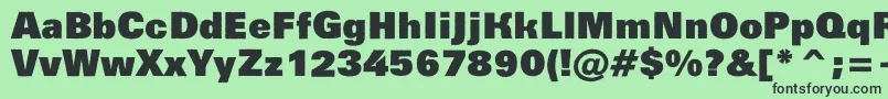 フォントGroti14 – 緑の背景に黒い文字