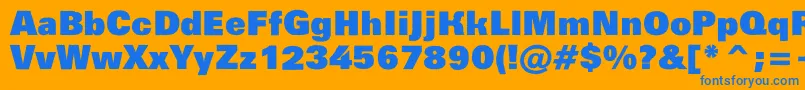 Groti14 Font – Blue Fonts on Orange Background
