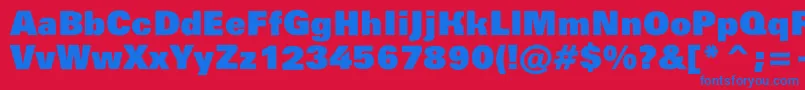 Groti14 Font – Blue Fonts on Red Background