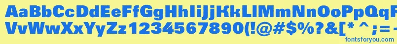 Groti14 Font – Blue Fonts on Yellow Background