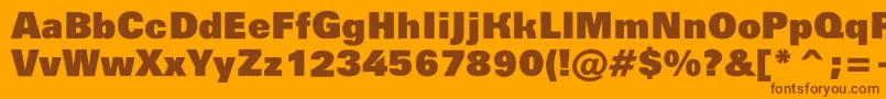 Groti14 Font – Brown Fonts on Orange Background