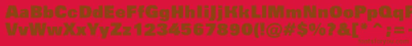Groti14 Font – Brown Fonts on Red Background