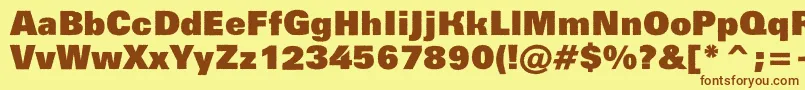 Groti14 Font – Brown Fonts on Yellow Background