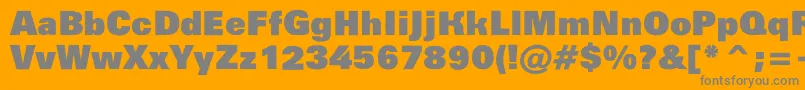 フォントGroti14 – オレンジの背景に灰色の文字