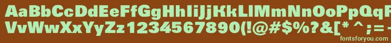 Groti14 Font – Green Fonts on Brown Background