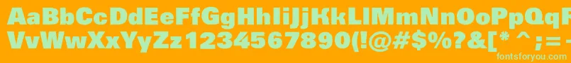 Groti14 Font – Green Fonts on Orange Background