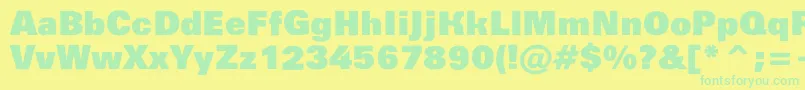 Groti14 Font – Green Fonts on Yellow Background