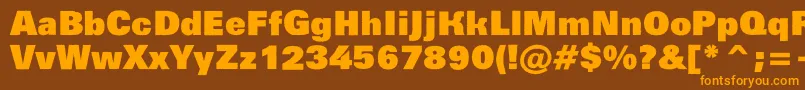 Groti14 Font – Orange Fonts on Brown Background