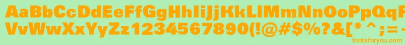 Groti14 Font – Orange Fonts on Green Background