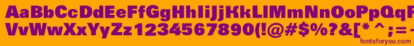Groti14 Font – Purple Fonts on Orange Background