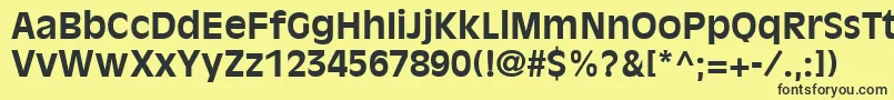 AntiqueOliveLtBold-fontti – mustat fontit keltaisella taustalla
