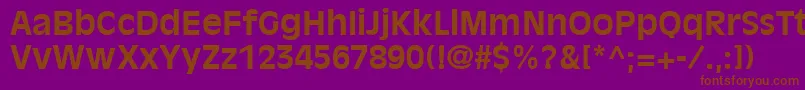 AntiqueOliveLtBold-Schriftart – Braune Schriften auf violettem Hintergrund