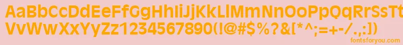 AntiqueOliveLtBold-fontti – oranssit fontit vaaleanpunaisella taustalla