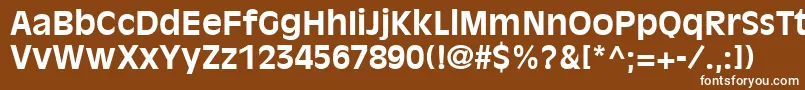 AntiqueOliveLtBold-fontti – valkoiset fontit ruskealla taustalla
