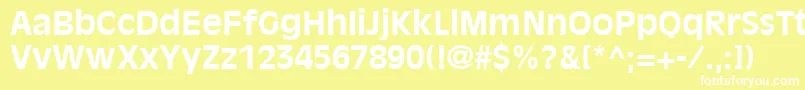 AntiqueOliveLtBold-fontti – valkoiset fontit keltaisella taustalla