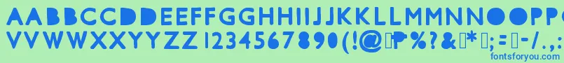 Mixcutouts-Schriftart – Blaue Schriften auf grünem Hintergrund