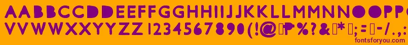Mixcutouts-Schriftart – Violette Schriften auf orangefarbenem Hintergrund