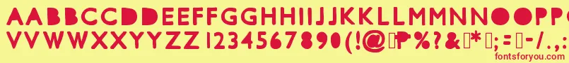 Mixcutouts Font – Red Fonts on Yellow Background