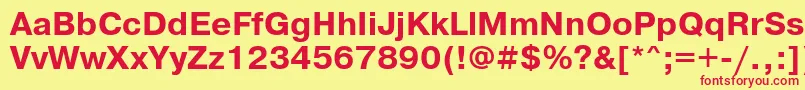 PragmaticadoscttBold Font – Red Fonts on Yellow Background