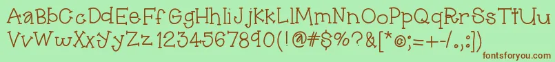 Hellopippi Font – Brown Fonts on Green Background