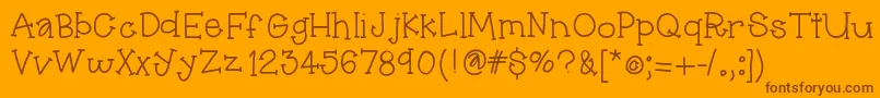 Hellopippi Font – Brown Fonts on Orange Background