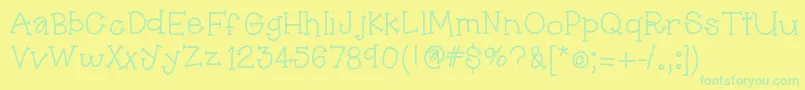 Hellopippi Font – Green Fonts on Yellow Background