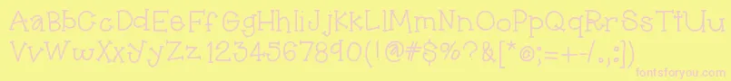 Hellopippi Font – Pink Fonts on Yellow Background