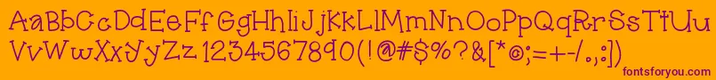 Hellopippi Font – Purple Fonts on Orange Background