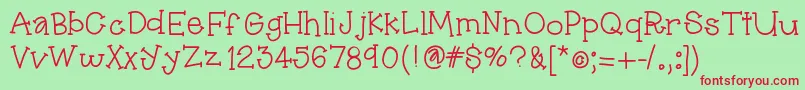 Hellopippi Font – Red Fonts on Green Background