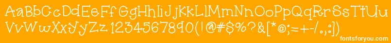 Hellopippi Font – White Fonts on Orange Background