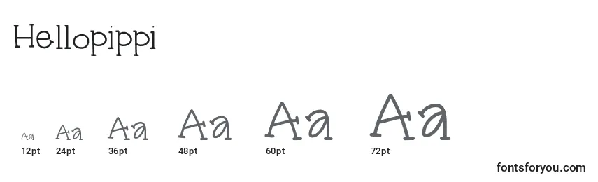 Hellopippi Font Sizes