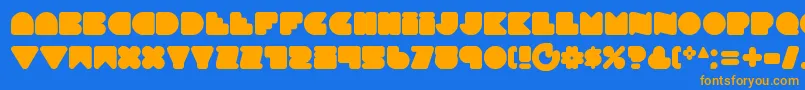 Smoothtasticness-Schriftart – Orangefarbene Schriften auf blauem Hintergrund