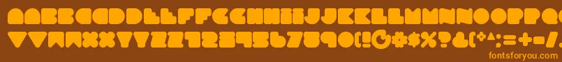 Smoothtasticness-Schriftart – Orangefarbene Schriften auf braunem Hintergrund