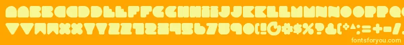 Saiba mais sobre a fonte Smoothtasticness Fonte Smoothtasticness – fontes amarelas em um fundo laranja
