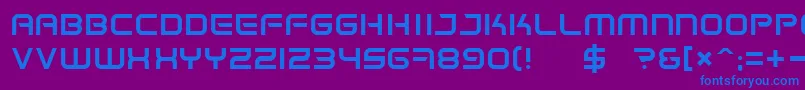 SpaceFrigate Font – Blue Fonts on Purple Background