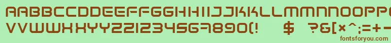 SpaceFrigate Font – Brown Fonts on Green Background