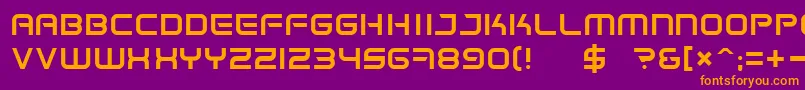 SpaceFrigate Font – Orange Fonts on Purple Background