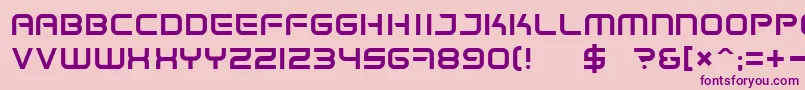 SpaceFrigate Font – Purple Fonts on Pink Background