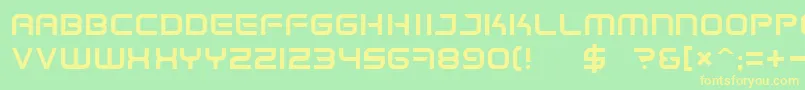 SpaceFrigate Font – Yellow Fonts on Green Background