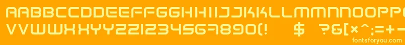 SpaceFrigate Font – Yellow Fonts on Orange Background