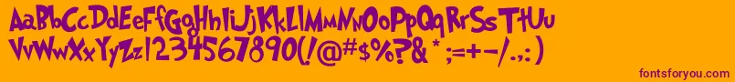 Grinched Font – Purple Fonts on Orange Background