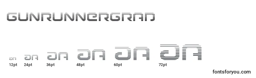 Размеры шрифта Gunrunnergrad