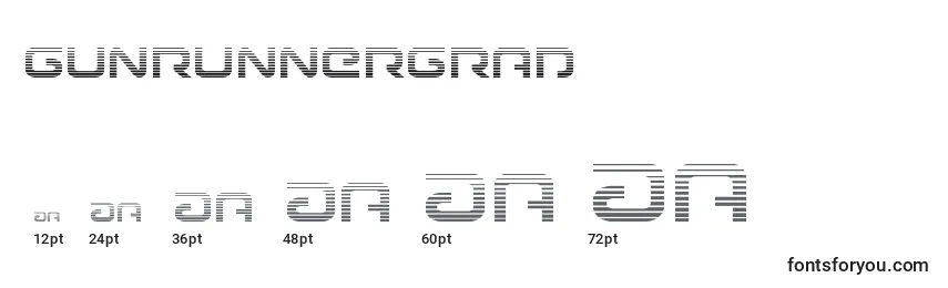 Größen der Schriftart Gunrunnergrad