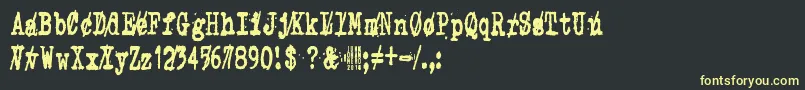 ZombieQueenZlash Font – Yellow Fonts on Black Background
