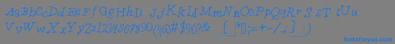 フォントChyldrenMedium – 灰色の背景に青い文字