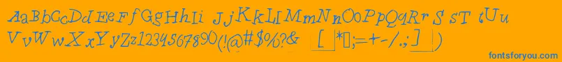 ChyldrenMedium-Schriftart – Blaue Schriften auf orangefarbenem Hintergrund