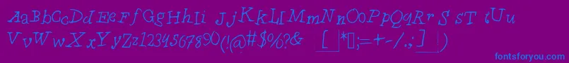 ChyldrenMedium-Schriftart – Blaue Schriften auf violettem Hintergrund