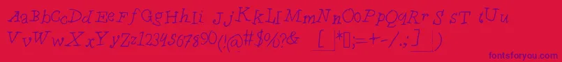 ChyldrenMedium-Schriftart – Violette Schriften auf rotem Hintergrund