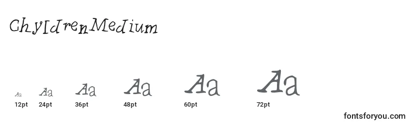 Размеры шрифта ChyldrenMedium