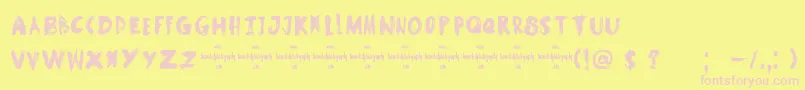 DkSamhain Font – Pink Fonts on Yellow Background